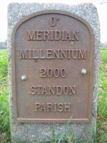 Greenwich Meridian Marker; England; Hertfordshire; Old Hall Green